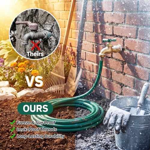 VIHOSE 10 Pack Outdoor Spigot Hose Bib 1/2" MIP X 3/4" MHT,Green - Image 4