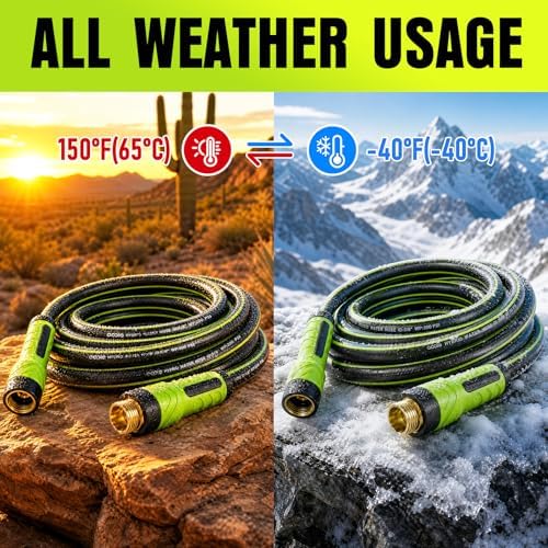 Garden Hose 75ft x 5/8", Heavy Duty Water Hose, Flexible and Durable, Kink Resistant Lightweight Hybrid Hose, Leakproof Yard Hose with Male to Female Fittings - Image 7