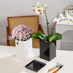Square Ceramic Plant Saucer Tray 12 13 14 Inch White,14" OD x12.2 ID x1.6 Deep, Sturdy Heavy Duty Glazed Planter Drip Flower pots with Catch Basin for Indoor Outdoor Plants(14" White) - Image 4