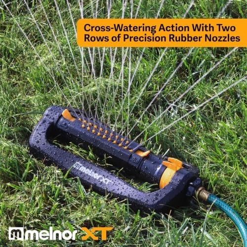 Melnor 65202AMZ CrossStream Turbo Oscillating Sprinkler, 4,000 Sq. Ft. Coverage, TwinTouch Width & Range Control, InfinityDrive™ Turbo Motor, Black, Orange - Image 3