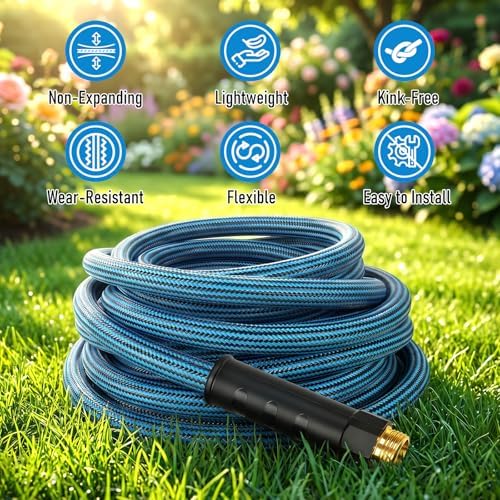 Garden Hose 75 ft, Non-Expanding Lightweight Kink-Free Flexible Water Hose - Image 2