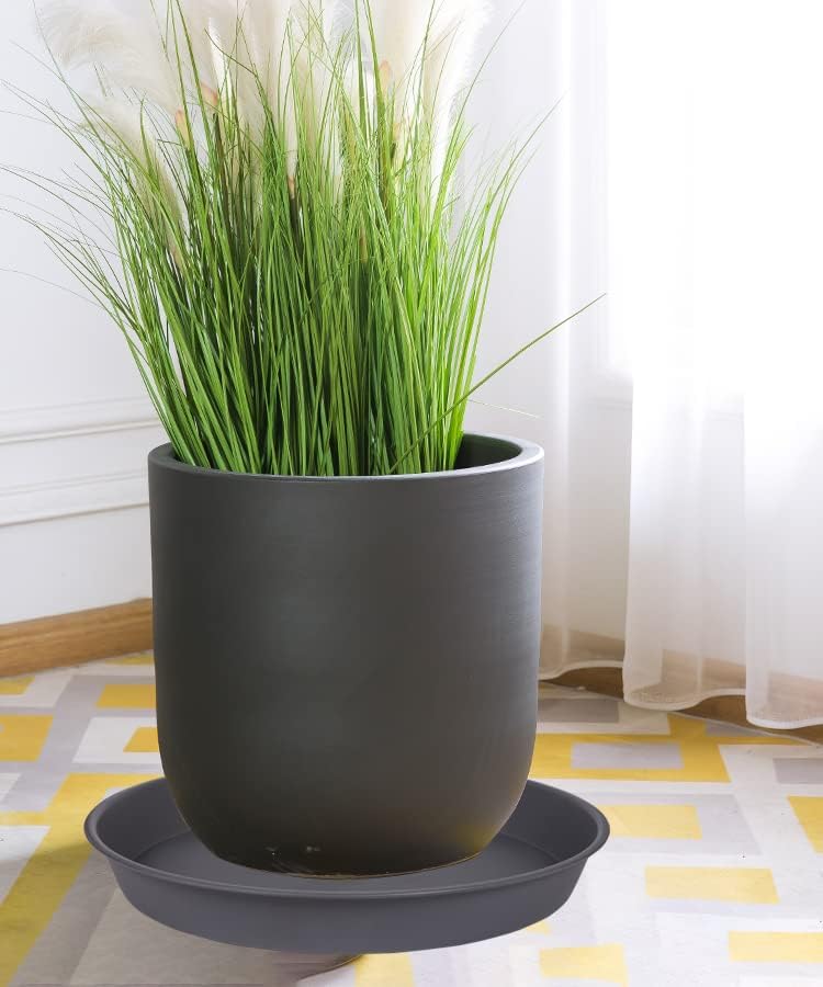 2 Pack of 16 17 inch Plant Saucer (15 inch Base), 2.3" Depth, Plant Trays for Pots, Plastic Plant Saucers for Indoors, Bird Bath Bowls, Flower Pot Drip Trays for Planter (17", Cement) - Image 7