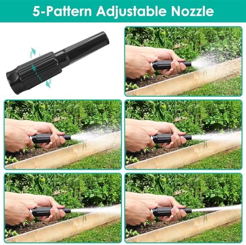 iMounTEK 50FT Garden Hose Heavy Duty Stainless Steel Garden Hose Garden Watering Kit Metal Water Hose w/ 2 Nozzles 12 Patterns Flexible Extendable Kink Tangle Puncture Resistant Dog Proof for Garden - Image 4