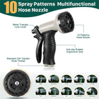 Stainless Steel Metal Garden Hose, 100ft Flexible Water Hose with 10 Adjustable Patterns Spray Nozzle, Heavy Duty, Kink Free, 2 Nozzles Included - Image 2