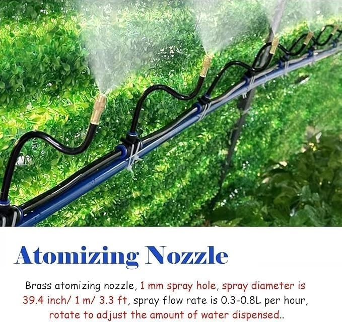 Irrigation System Kit, Automatic Drip Irrigation System, 360° Bendable Garden Irrigation Systems, Garden Watering System Adjustable Bendable Nozzle Copper Sprayer System for Garde, 1969inch/50m/164ft - Image 6
