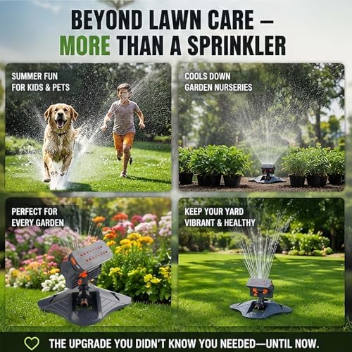 2026 Upgraded 16-Nozzle Oscillating Sprinkler, Auto Swing Adjustable Lawn Sprinkler, Turbo Mist System Wide Coverage for Garden & Yard (B) - Image 5