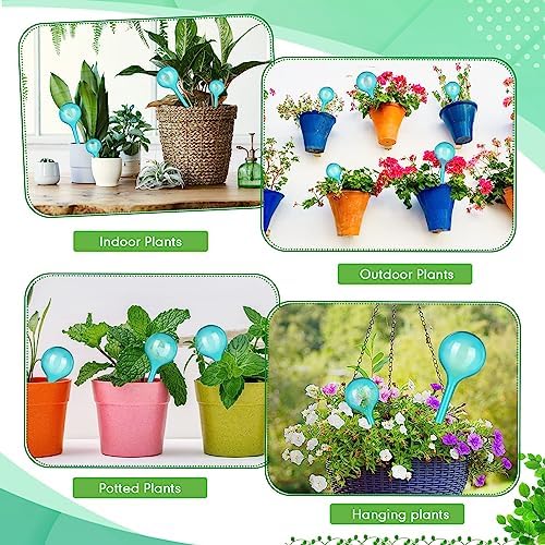 Pinkunn 50 Pcs Plastic Plant Watering Globes Translucency Plant Watering Devices Self Watering Globes Automatic Watering Drip Irrigation Equipment for Plant Garden Indoor Outdoor, 2 Size, Lake Blue - Image 6