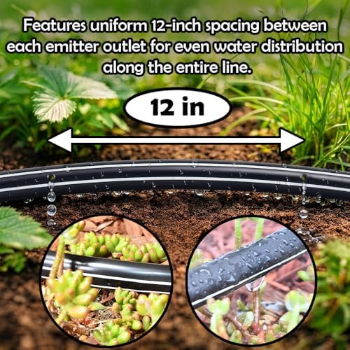 Rivulis 500 ft Drip Irrigation Emitter Tubing, 17mm (1/2"), Pressure Compensating, 12" Spacing, Ideal for Gardens, Trees, Shrubs & Landscaping – More Efficient and Precise Than a Soaker Hose - Image 3