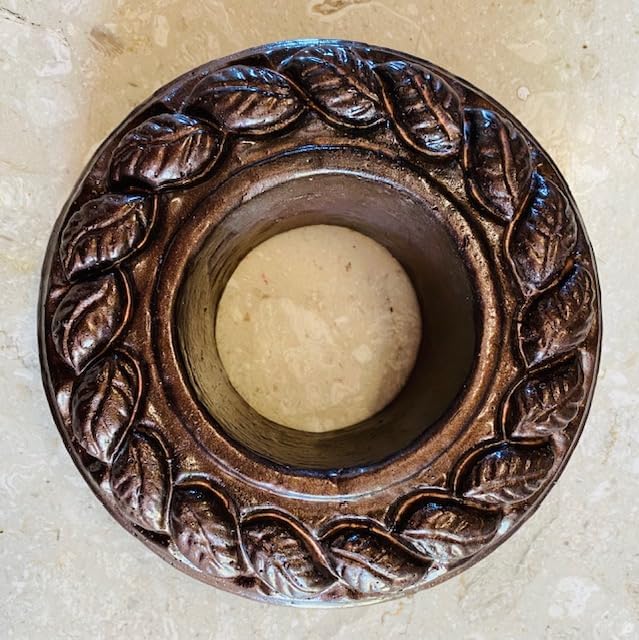 Concrete Sprinkler Rings/Donuts, Leaf Design (Pack of 6, Cocoa Brown) by Unknown