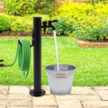 Outdoor Stainless Steel Water Column Garden Water Tap, 23.6in Tall Hose Stand with Side/Bottom Inlet Faucet, Freeze Proof Vertical Water Hydrant for Exterior Patio Backyard Lawn (Round Shape) by Unknown