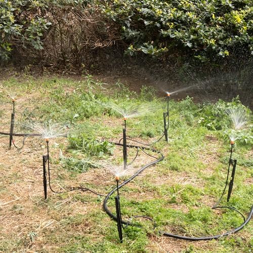20 Sets 180° Drip Irrigation Micro Sprinkler Heads with 13" Stake - Image 6