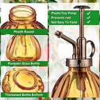 Maxdot 7 Pcs Colorful Glass Plant Mister Spray Bottle 250ml Vintage Pumpkin Spritzer with Bronze Top Pump 6.3" Tall Small Decorative Spritzer One Hand Watering Can for Plants Cleaning Gifts - Image 3
