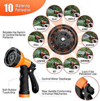 Besiter Garden Hose 100FT Stainless Steel Water Hose with 10 Functions Adjustable Spray Nozzle, Heavy-Duty Metal Garden Hose Flexible Durable No-Tangle & Kink Leak Dog Proof Hose for Yard Lawn(Orange) - Image 5