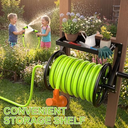 Wall Mounted Garden Hose Reel for Outside, Holds 130-feet of 5/8-Inch Hose - Image 7