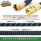 Flexi Hose Expandable Garden Hose with 8 Function Nozzle, 150FT - Lightweight Retractable Garden Hose, Water Hose - No-Kink Flexibility, 3/4 Inch Solid Brass Fittings and Double Latex Core - Image 2