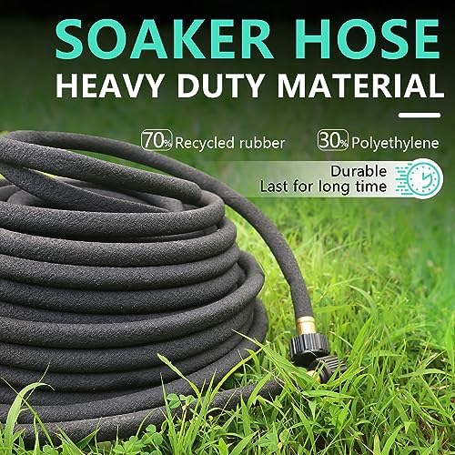 1/2’’ Soaker Hose for Garden 150 Ft, Heavy Duty Watering Hose 150-Foot with Kit, DIY Drip Irrigation Hoses System (150 feet) - Image 2
