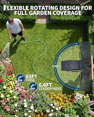 Retractable Garden Hose Reel 1/2 in x 65 ft Wall-Mounted Hose Reel - Image 6