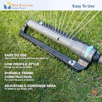 Turbo Oscillating Sprinkler 100003, Adjustable Sprinkler Spray Width & Range, Covers Up to 4,000 Square Feet, 18 Precision Nozzles for Even Watering, by New England Garden Tools - Image 5