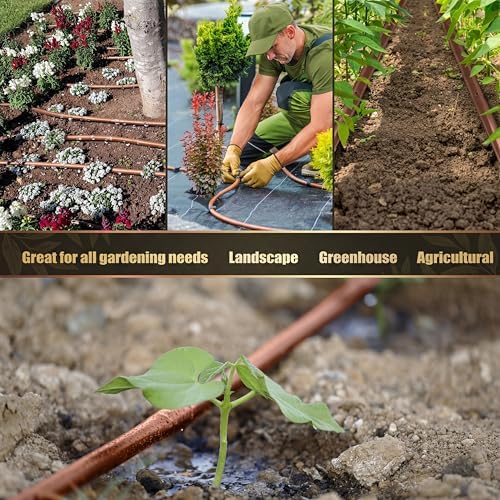 250 ft 1/4'' Drip Irrigation Tubing with 6" Emitter Spacing Brown - Image 5