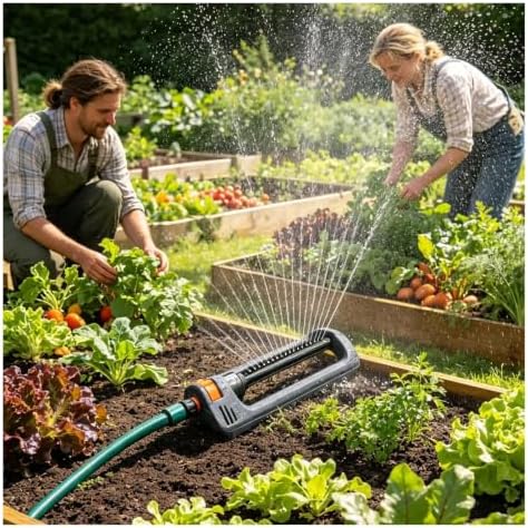 19 Holes Oscillating Lawn Sprinkler with Weighted Base, 4 Spray Modes for Garden - Image 5