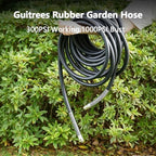 Guitrees 2026 Upgraded Garden Hose 100FT x 3/4", Heavy Duty Rubber Water Hose with Five Layered Braiding, Swivel male and female Nickel-plated Brass Fittings, 1200PSI Burst, 300PSI Working (Black) - Image 6