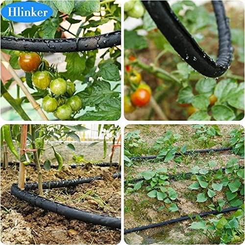 Hlinker 2026 Flat Soaker Hose 75 ft with Stake for Garden, Linkable Drip Hose Diy Automates Garden Irrigation System Saving 84% Water, Dual-layer Leak-free Design Water Hose with Holes - Image 4