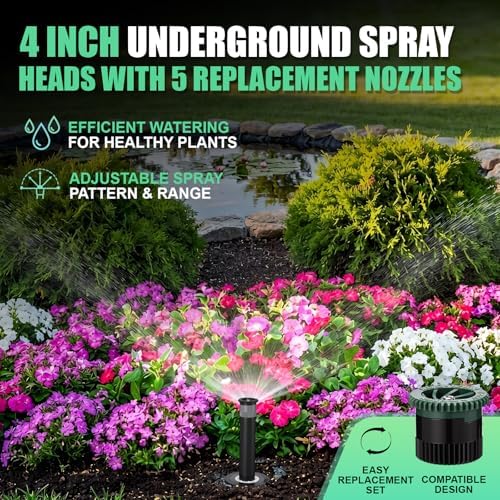Chimmount 5 Pack 4 Inch Pop up Sprinkler Head, Compatible with 1800 Series - Image 2
