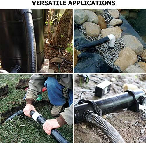Flexible PVC Pipe2" Dia Black PVC Pipe, ID2" x50 feet Pool Hose,Spa Hose Tubing for Koi Ponds, Pond Tubing,Irrigation and Water Gardens,With 2PCS Stainless Steel Clamps - Image 7
