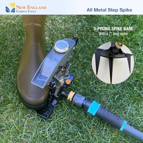 Heavy Duty Impact Pulsating Sprinkler 300004, Powerful Jet Reach 80 ft Diameter, 360° Range Control to Cover up to 5,000 Sq Ft for Farm, Lawn and Garden Irrigation, by New England Garden Tools - Image 5