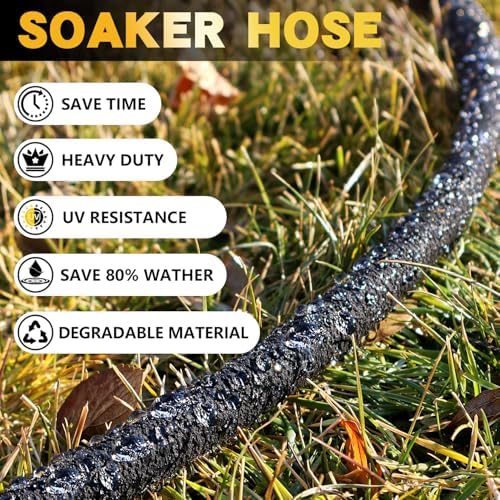 Hopegiver 5/8’’ Soaker Hose 10 ft 3-Pack with Solid Brass Fitting - Image 2