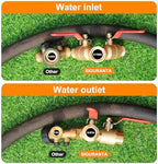 SIGURANTA 2 Way Hose Splitter Heavy Duty Brass Y Valve Garden Faucet 1 Pack - Image 4