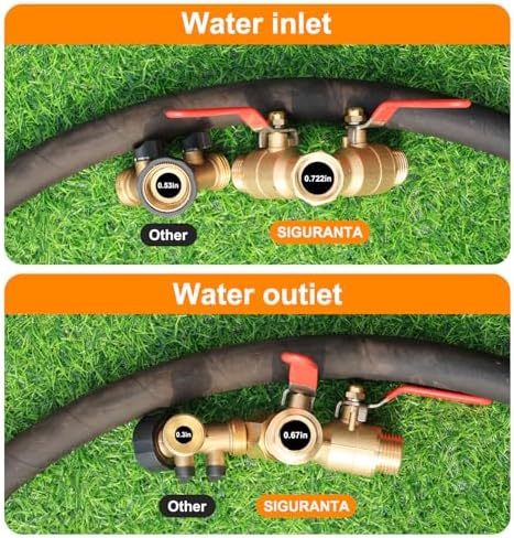 SIGURANTA 2 Way Hose Splitter Heavy Duty Brass Y Valve Garden Faucet 1 Pack - Image 4