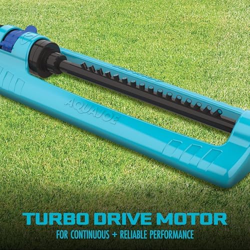 Aqua Joe 2 Pack Oscillating Lawn Sprinkler with Adjustable Spray, 16 Clog-Resistant Nozzles, Metal Base, 3600 Sq Ft Coverage & Garden Hose Connection - Image 6