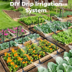 130FT Drip Irrigation System for Garden: 20 Nozzles 1/4" PE Tubing Automatic Watering Kit Adjustable Misting Sprinkler Mister Hose for Water Plants Tape Raised Beds Lawn Outdoor Yard Greenhouse 130FT - Image 5