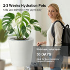 4 pack of 7in & 5in Double-Layer Self watering Pot with clear insert,white - Image 3