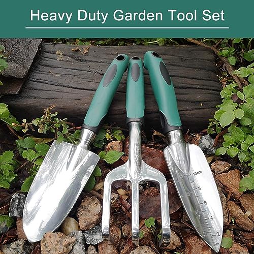 FANHAO Garden Hose Nozzle with Thumb Control+3 Piece Heavy Duty Garden Tools - Image 2