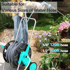 Portable Garden Hose Reel Cart, Hold Up to 100-120 Ft of 5/8 Inch Hose - Image 4