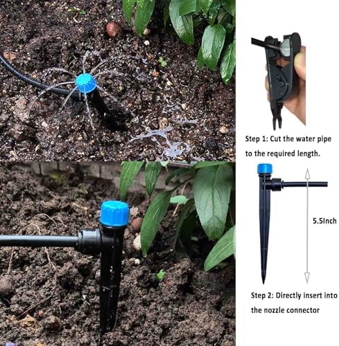 Drip Irrigation Kit for Garden,Main ID 1/2inch 16.5Ft and 1/4inch 96Ft Water Hose, Watering System Sufficient Water Pressure, Irrigation Dripper Waterflow Evenly Easy DIY - Image 4