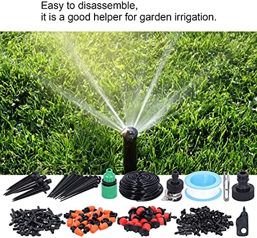Drip Irrigation Kit 98FT/30M Garden Watering System Automatic Irrigation Equipment Set with Distribution Tubing for Greenhouse Lawn - Image 2