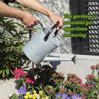 1 Gallon Watering Can for Plants, Watering Cans for Indoor&Outdoor Gardening, Galvanized Steel Watering Pot with Removable Spout, Metal Water Can with Ergonomic Movable Handle(Rustic Silver) - Image 6