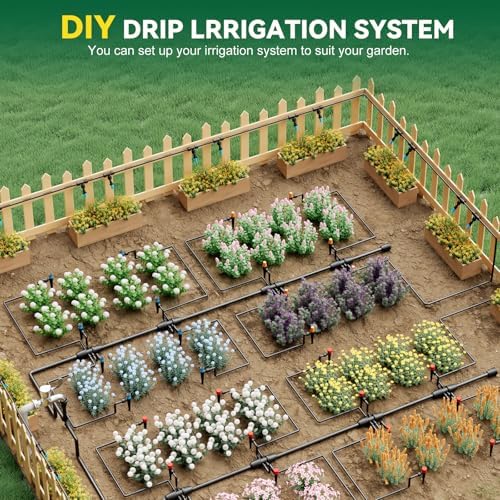 Drip Irrigation System for Garden, 2026-Upgraded Quick Connect Garden Watering Kit All-in-One with 1/2 inch 1/4 inch Irrigation Tubing for Garden, Lawn, Greenhouse, Raised Beds (126FT) - Image 4