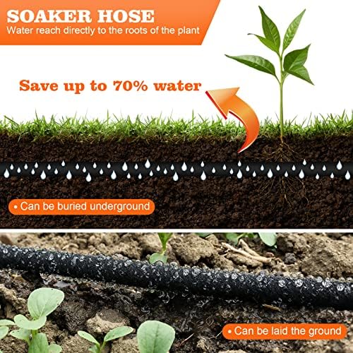 AIODE 1/2" 150 FT Round Soaker Hose for Garden Lawn Vegetable Tree Watering - Image 5