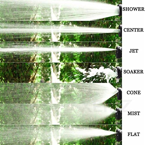 Metal Garden Hose Nozzle, High Pressure Hand Sprayer, Heavy Duty 7 Patterns Water Spray Gun with Insulated Grip, Multifunctional Adjustable Water Gun, for Car Wash Cleaning Watering Lawn Garden - Image 3