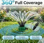 360° Coverage Precision Garden Irrigation Sprinkler Adjustable Garden Watering System with Flexible Spray Arms Rotating Yard Irrigation Tool Auto Roof Cooling Coverage System for Grass Roof(3pcs) - Image 2