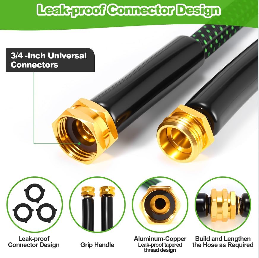 Garden Hose 100ft, Non-Expanding Flexible Hose, Lightweight - Image 6