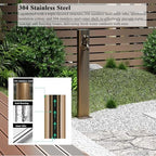 Outdoor Water Faucet Post, Freestanding Courtyard Garden Hose Holder Stand with Brass Faucet, Anti-Freeze Vertical Cylindrical Hydrant Water Feature Fountain for Irrigati（Bottom） - Image 3