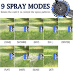 Garden Hose Nozzle Sprayer, Heavy Duty Metal Hose Nozzle with 9 Adjustable Patterns (Color : Red) - Image 7