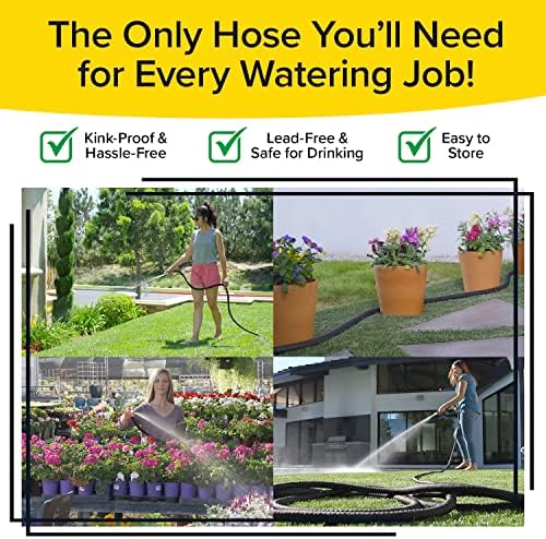 Pocket Hose Silver Bullet 75 ft Turbo Shot Nozzle Multiple Spray Patterns Expandable Garden Hose 3/4 in Solid Aluminum Fittings Lead-Free Lightweight and No-Kink - Image 6