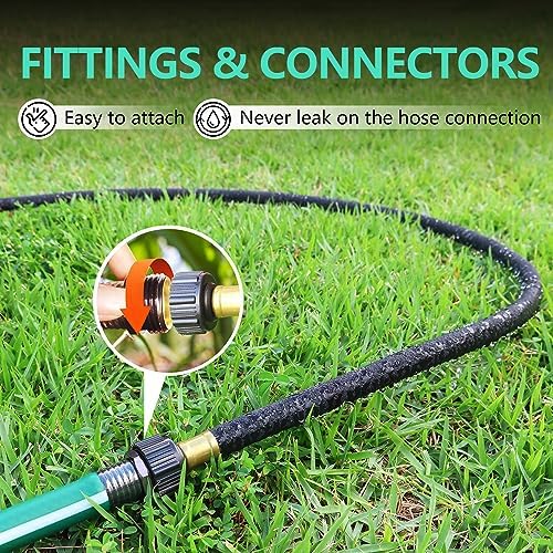 1/2’’ Soaker Hose for Garden 150 Ft, Heavy Duty Watering Hose 150-Foot with Kit, DIY Drip Irrigation Hoses System (150 feet) - Image 3
