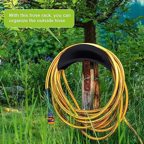 Thyle 6 Pcs Heavy Duty Wall Mount Garden Hose Holder, Metal Water Hose Rack with Screws Black Rustproof Storage Organizer for Outside Yard Lawn Garage - Image 5